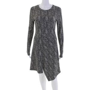 Stella McCartney Womens Back Zip Scoop Neck Herringbone Knit Dress Gray IT 42
